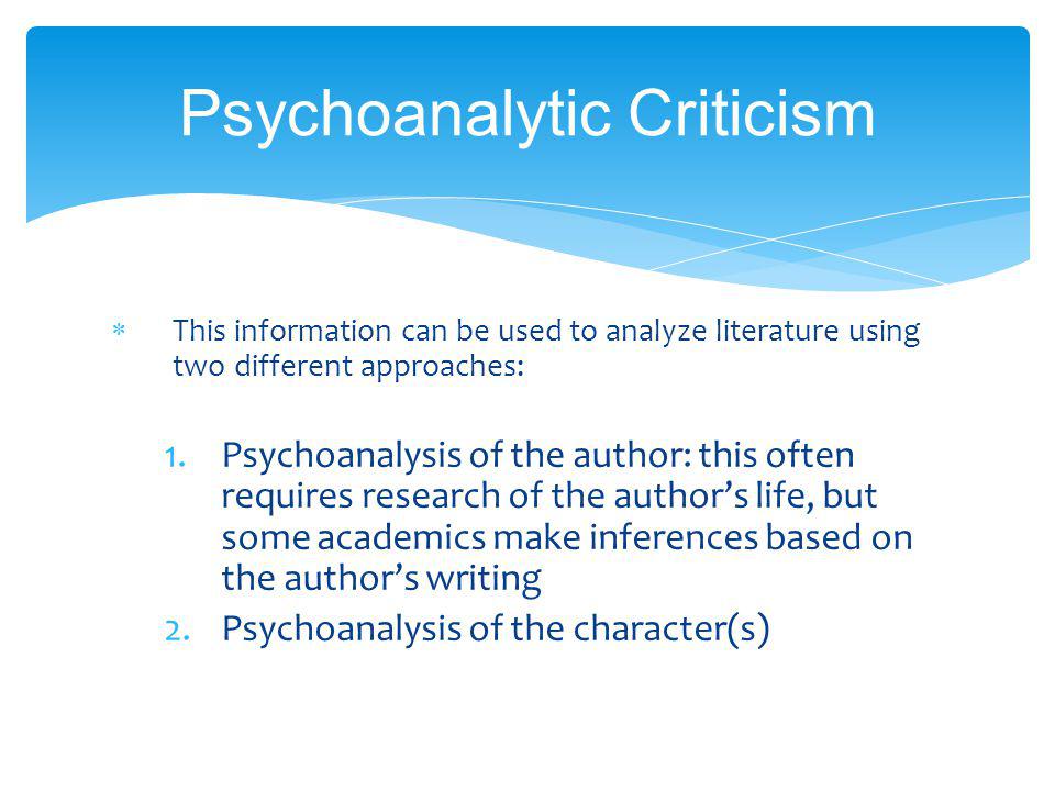 Psychoanalytic literary criticism